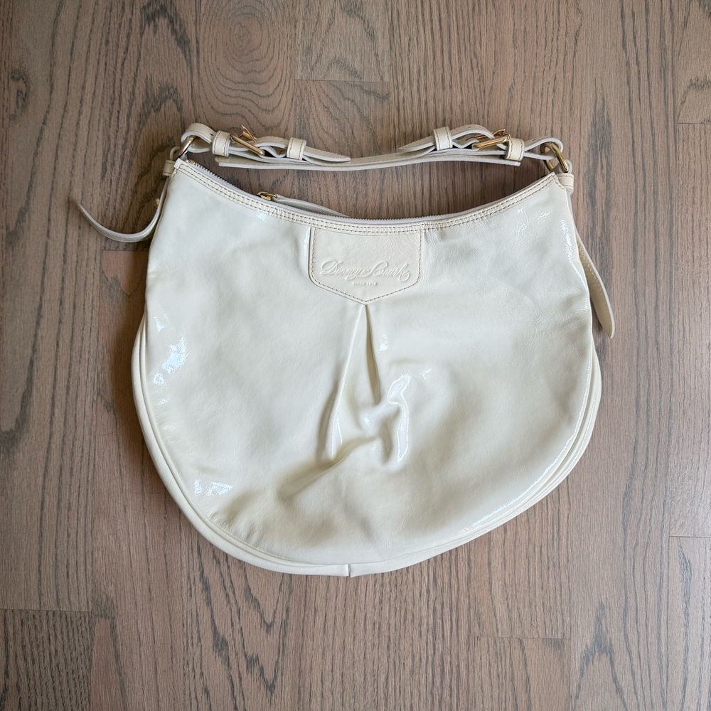 Dooney & Bourke Cream Patent Leather Shoulder Bag